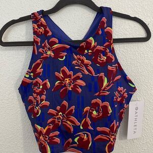 NWT- Athleta- long line sports bra- tropical print- Size medium